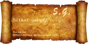 Sitkei Gergő névjegykártya