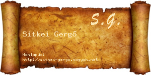 Sitkei Gergő névjegykártya
